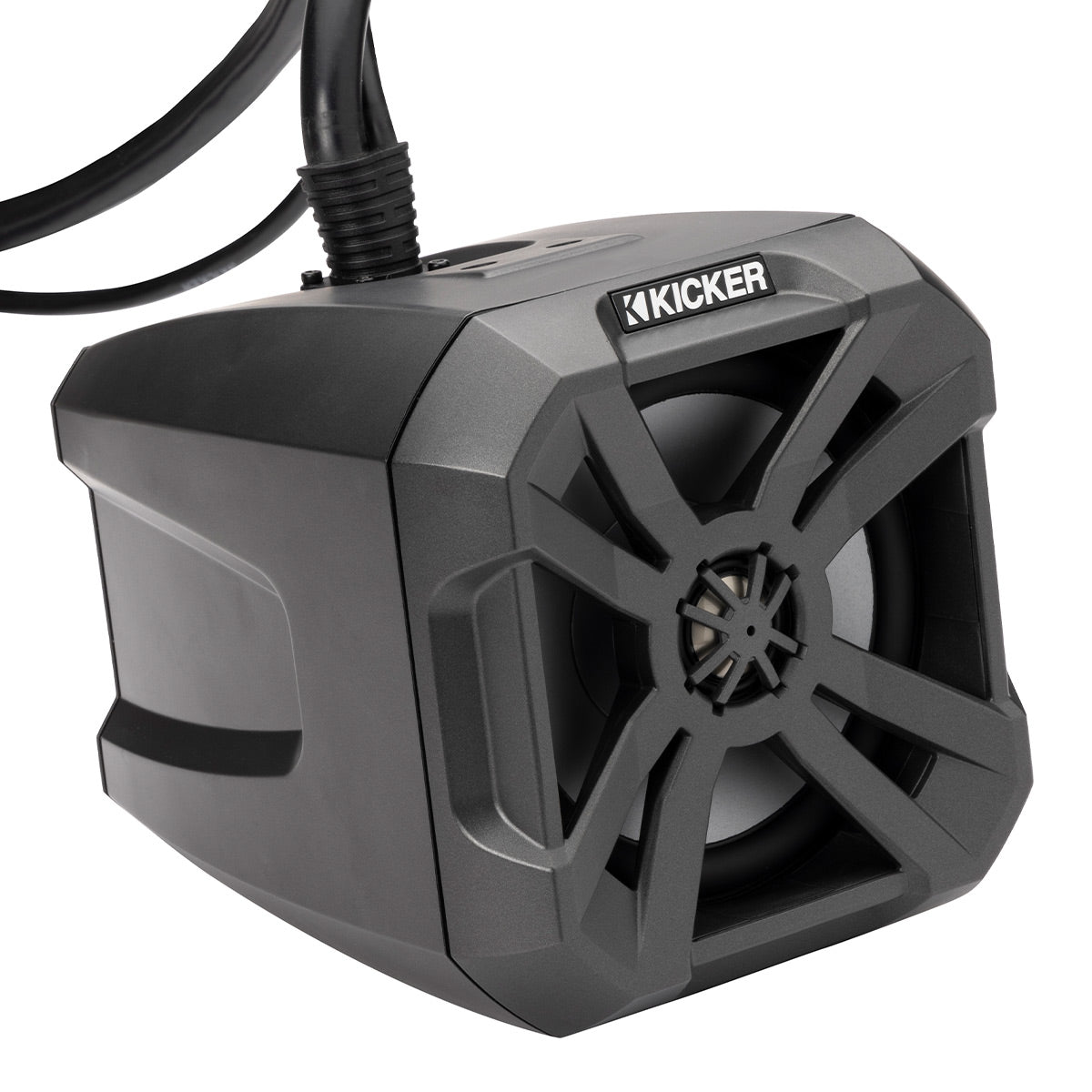 Kicker 48BTCAN65 PowerCan 6.5" Waterproof Powered Bluetooth Speakers with LED Lighting & Wired Remote - Pair