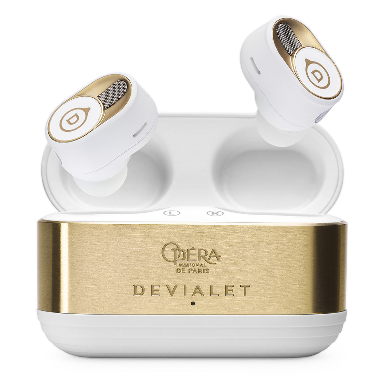 Devialet Gemini II True Wireless Bluetooth Earbuds with Adaptive Noise Cancellation and IPX4 Water Resistance - Opera de Paris Edition (Gold)