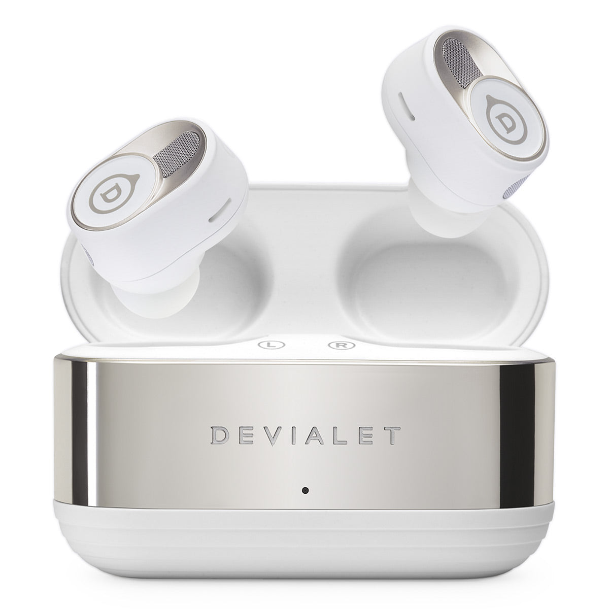 Devialet Gemini II True Wireless Bluetooth Earbuds with Adaptive Noise Cancellation and IPX4 Water Resistance (Iconic White)