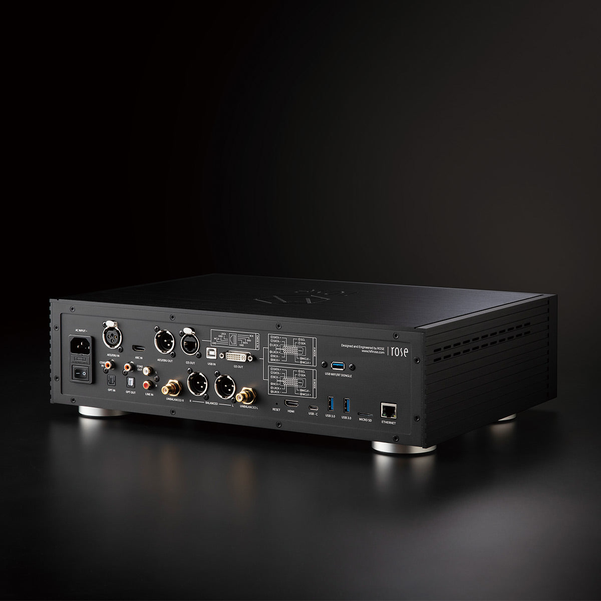 HiFi Rose RS150B High-Performance Network Streamer with Built-In ESS Sabre DAC (Black) with RSA780 Reference CD Drive and Ripper