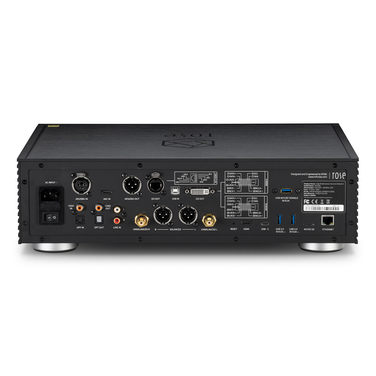 HiFi Rose RS150B High-Performance Network Streamer with Built-In ESS Sabre DAC (Black) with RSA780 Reference CD Drive and Ripper