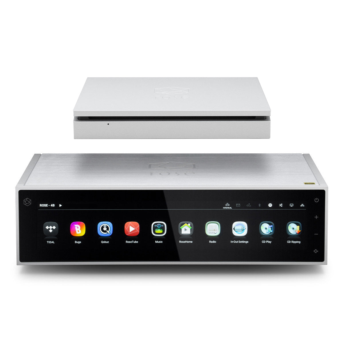 HiFi Rose RS150B High-Performance Network Streamer with Built-In ESS Sabre DAC (Silver) with RSA780 Reference CD Drive and Ripper