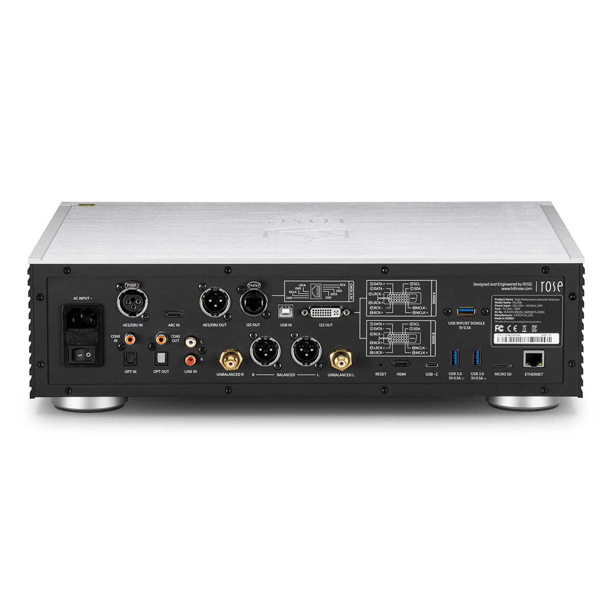HiFi Rose RS150B High-Performance Network Streamer with Built-In ESS Sabre DAC (Silver) with RSA780 Reference CD Drive and Ripper