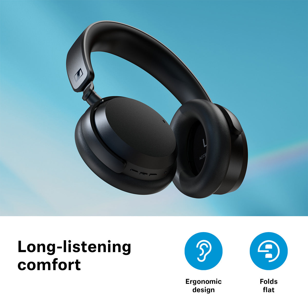 Sennheiser Accentum Wireless Bluetooth Headphones with AptX HD & Hybrid Active Noise Cancellation (Black)