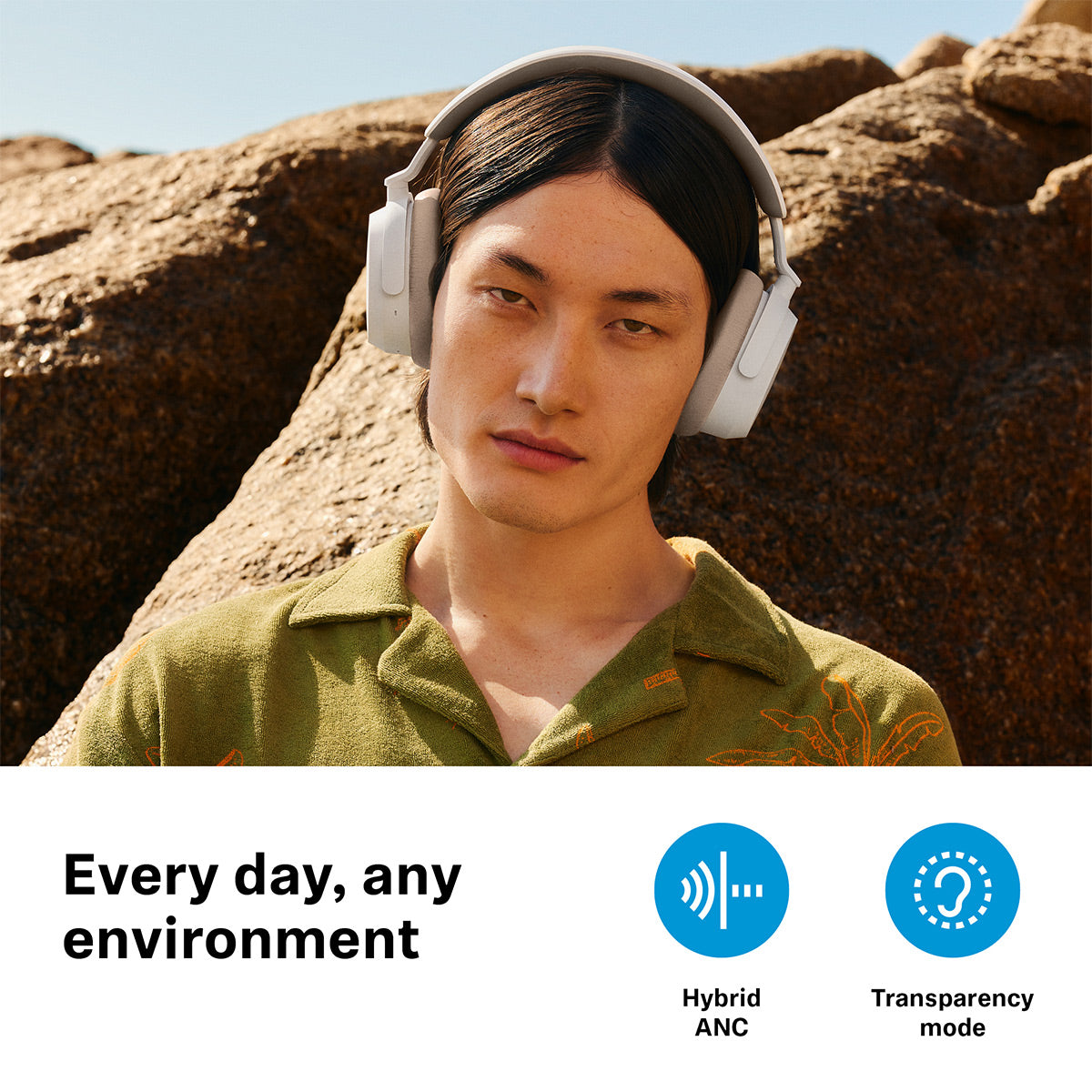 Sennheiser Accentum Wireless Bluetooth Headphones with AptX HD & Hybrid Active Noise Cancellation (White)