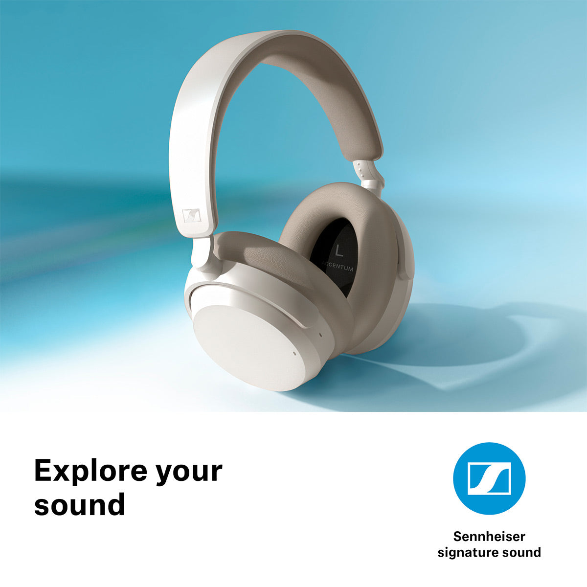 Sennheiser Accentum Wireless Bluetooth Headphones with AptX HD & Hybrid Active Noise Cancellation (White)