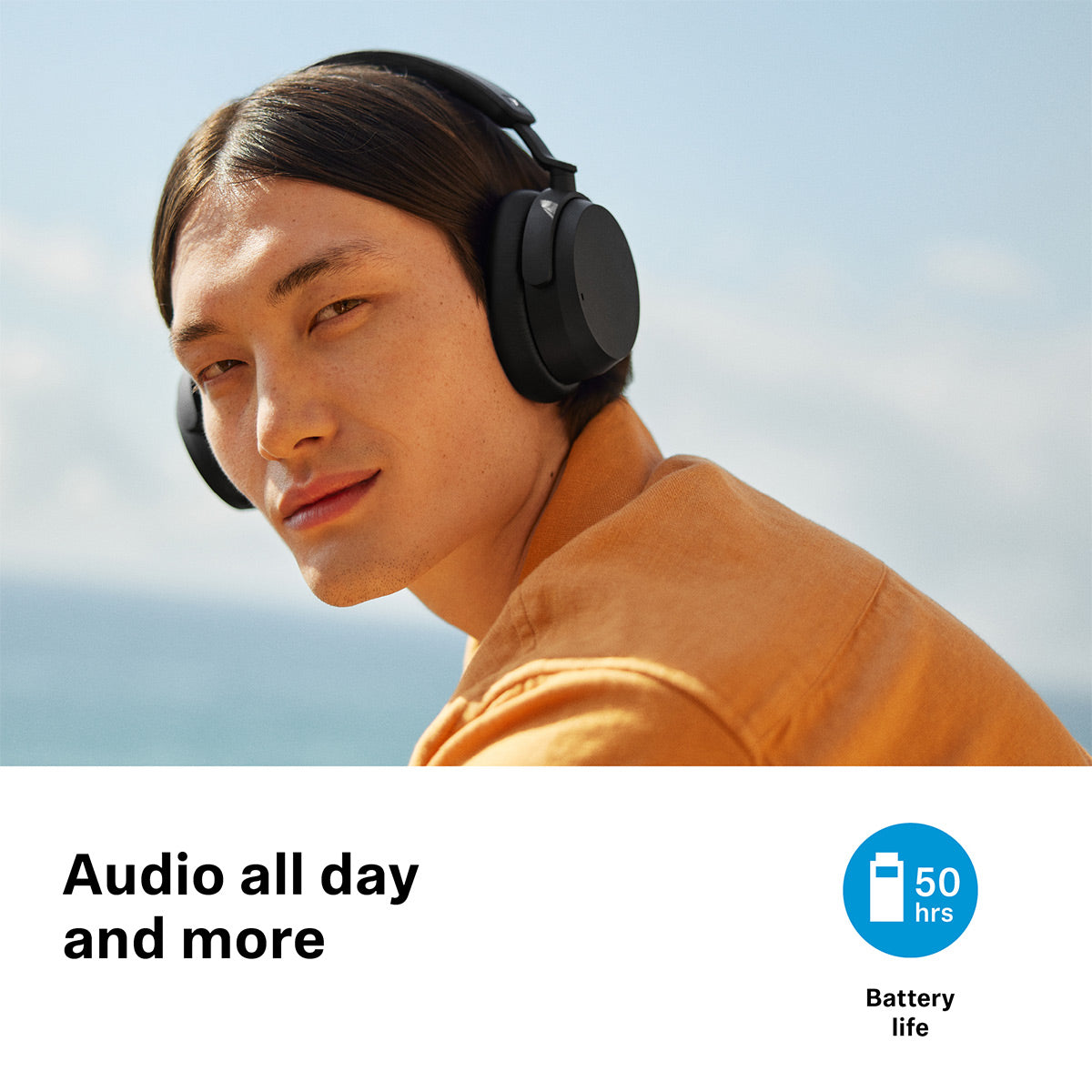 Sennheiser Accentum Wireless Bluetooth Headphones with AptX HD & Hybrid Active Noise Cancellation (White)
