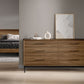 BDI LINQ 9186 Dresser with 6 Self-Closing Drawers and Metal Base (Natural Walnut)