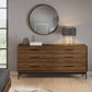 BDI LINQ 9186 Dresser with 6 Self-Closing Drawers and Metal Base (Natural Walnut)