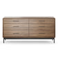 BDI LINQ 9186 Dresser with 6 Self-Closing Drawers and Metal Base (Natural Walnut)