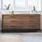 BDI LINQ 9186 Dresser with 6 Self-Closing Drawers and Metal Base (Natural Walnut)