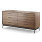 BDI LINQ 9186 Dresser with 6 Self-Closing Drawers and Metal Base (Natural Walnut)