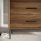 BDI LINQ 9185 Storage Chest with 5 Self-Closing Drawers and Metal Base (Natural Walnut)