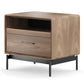 BDI LINQ 9182 28&rdquo; Nightstand with Sliding Shelves and Integrated Power Station (Natural Walnut)