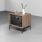 BDI LINQ 9182 28&rdquo; Nightstand with Sliding Shelves and Integrated Power Station (Natural Walnut)