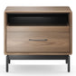 BDI LINQ 9182 28&rdquo; Nightstand with Sliding Shelves and Integrated Power Station (Natural Walnut)