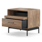 BDI LINQ 9182 28&rdquo; Nightstand with Sliding Shelves and Integrated Power Station (Natural Walnut)