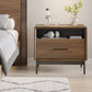 BDI LINQ 9182 28&rdquo; Nightstand with Sliding Shelves and Integrated Power Station (Natural Walnut)