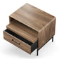 BDI LINQ 9182 28&rdquo; Nightstand with Sliding Shelves and Integrated Power Station (Natural Walnut)
