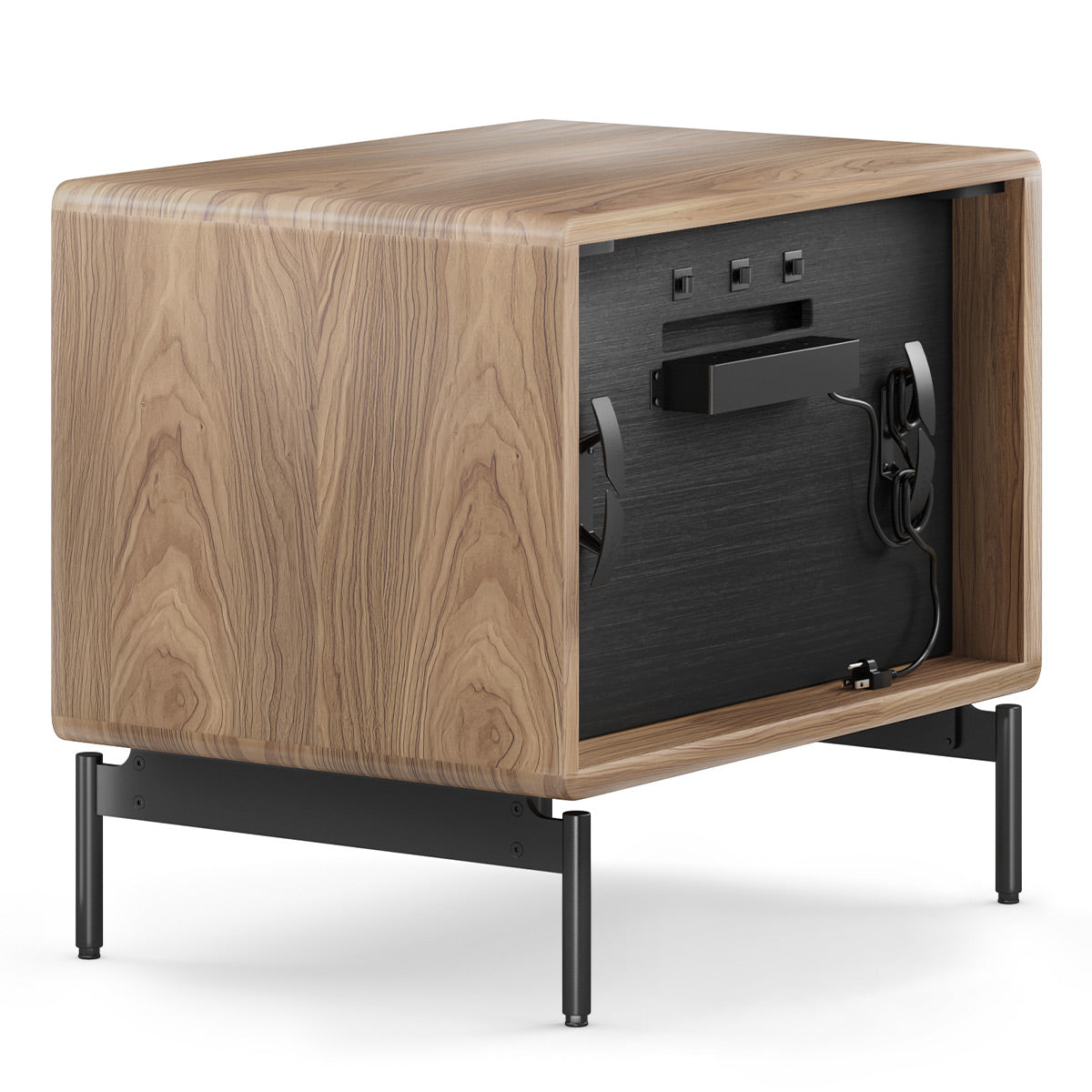 BDI LINQ 9182 28&rdquo; Nightstand with Sliding Shelves and Integrated Power Station (Natural Walnut)
