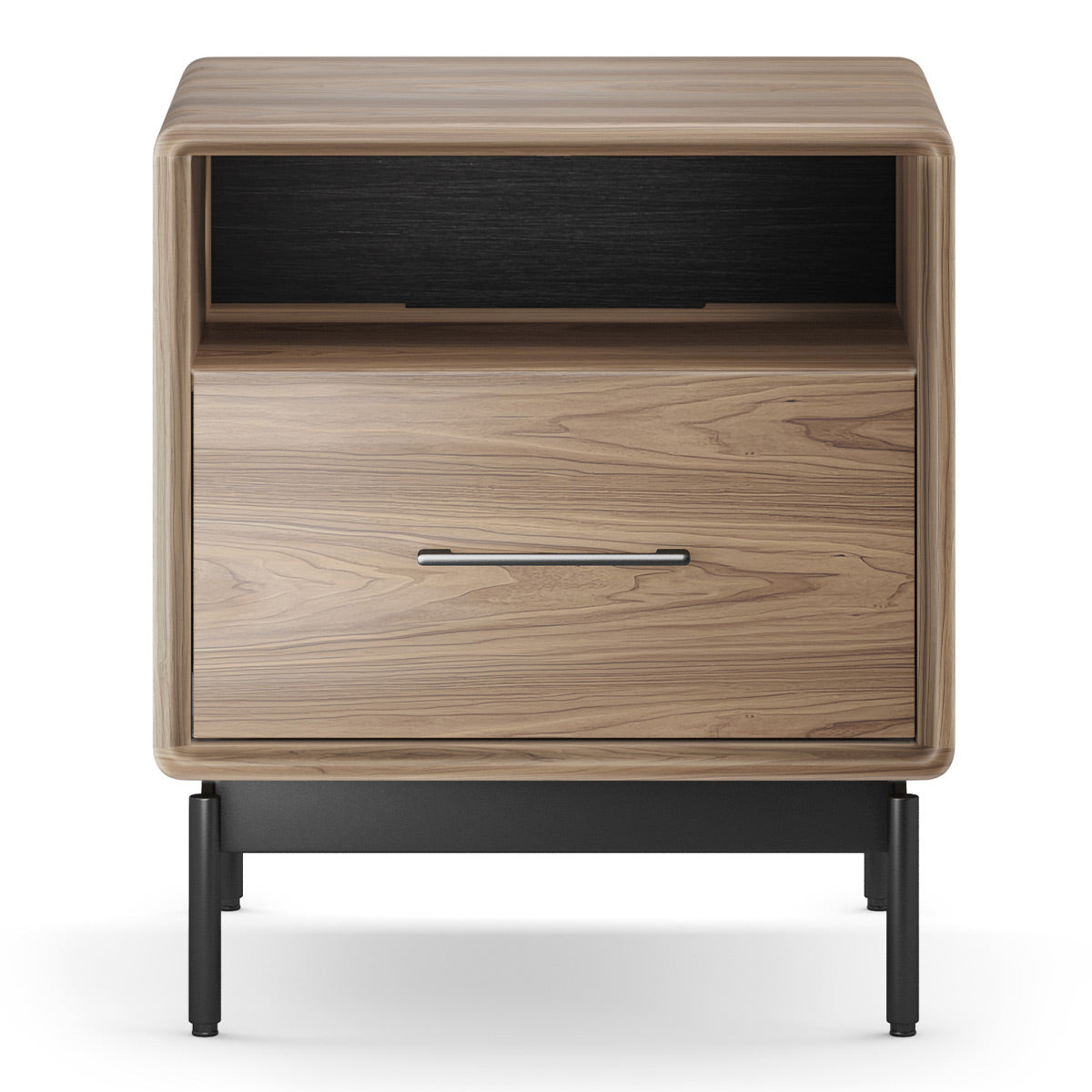 BDI LINQ 9181 22&rdquo; Nightstand with Top Slide and Integrated Power Station (Natural Walnut)