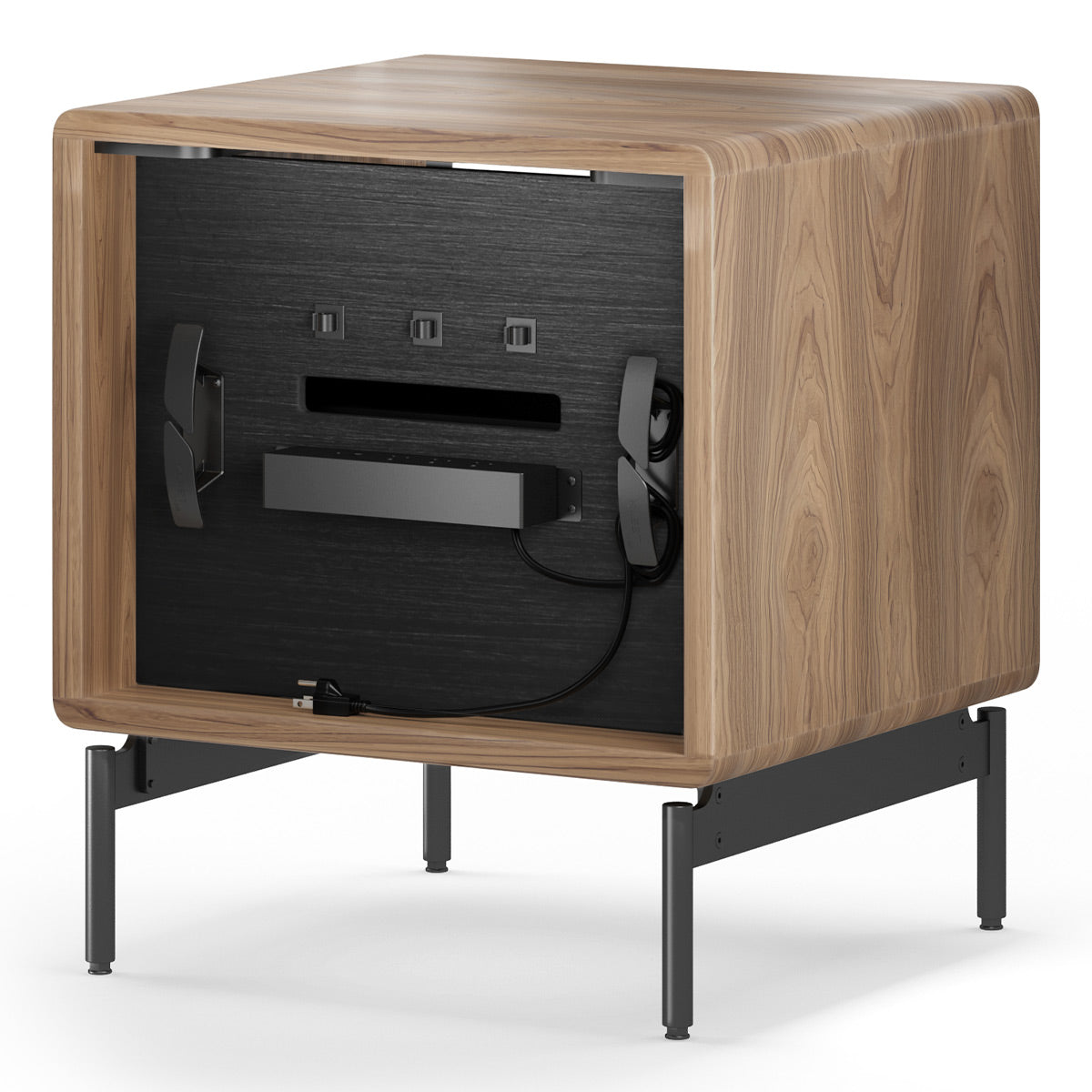 BDI LINQ 9181 22&rdquo; Nightstand with Top Slide and Integrated Power Station (Natural Walnut)