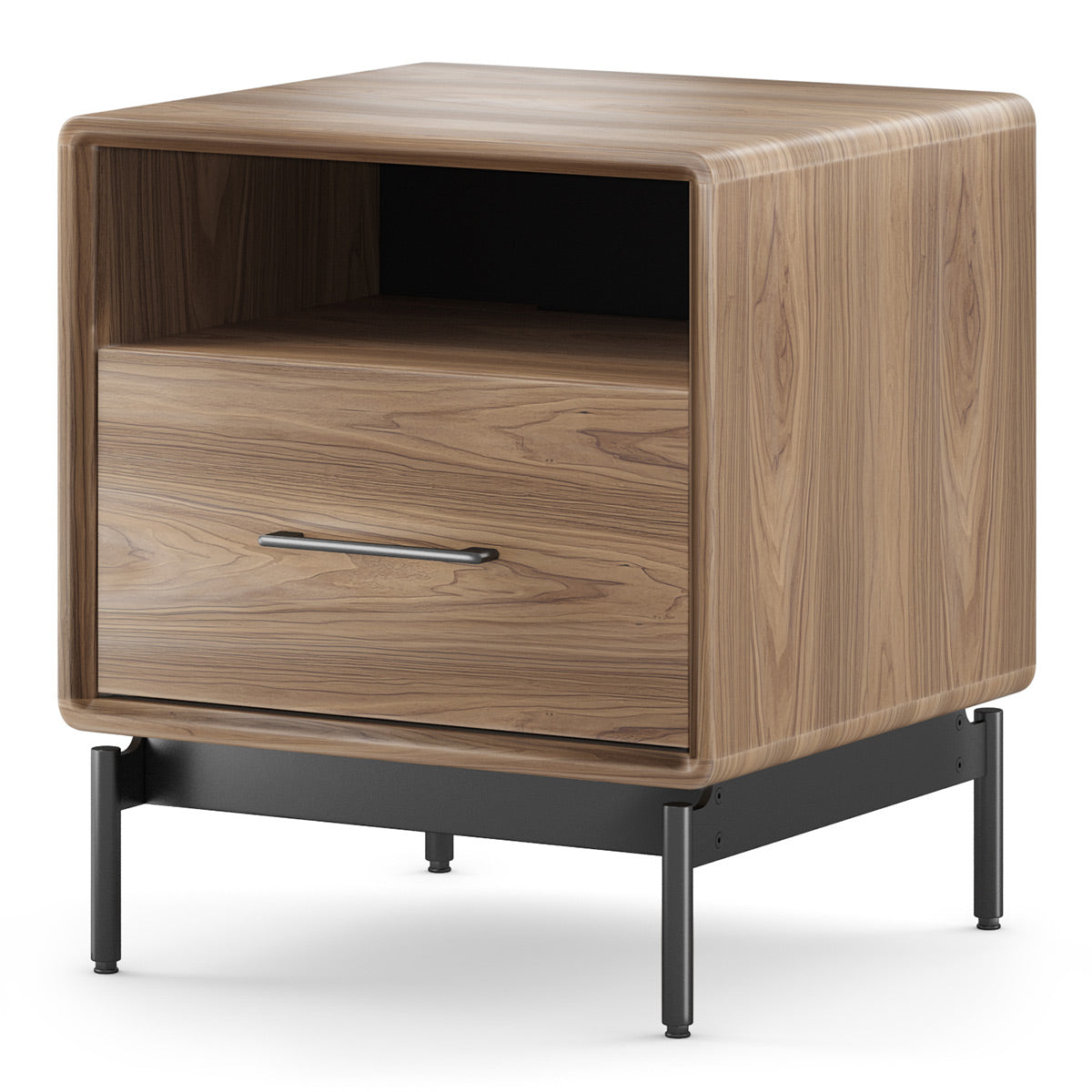 BDI LINQ 9181 22&rdquo; Nightstand with Top Slide and Integrated Power Station (Natural Walnut)