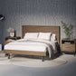 BDI Cross-LINQ 9127 Queen Size Bed with Slatted Headboard and Integrated Charging Stations (Natural Walnut)