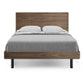 BDI Cross-LINQ 9127 Queen Size Bed with Slatted Headboard and Integrated Charging Stations (Natural Walnut)