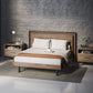 BDI Up-LINQ 9117 Queen Size Bed with Dual-Level Headboard, Dimmable Accent Lighting, and Integrated Power Stations (Natural Walnut)