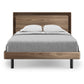 BDI Up-LINQ 9117 Queen Size Bed with Dual-Level Headboard, Dimmable Accent Lighting, and Integrated Power Stations (Natural Walnut)