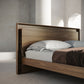 BDI Up-LINQ 9117 Queen Size Bed with Dual-Level Headboard, Dimmable Accent Lighting, and Integrated Power Stations (Natural Walnut)