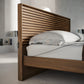BDI Cross-LINQ 9129 King Size Bed with Slatted Headboard and Integrated Charging Stations (Natural Walnut)