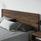 BDI Cross-LINQ 9129 King Size Bed with Slatted Headboard and Integrated Charging Stations (Natural Walnut)