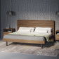 BDI Cross-LINQ 9129 King Size Bed with Slatted Headboard and Integrated Charging Stations (Natural Walnut)