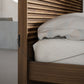 BDI Cross-LINQ 9129 King Size Bed with Slatted Headboard and Integrated Charging Stations (Natural Walnut)