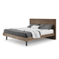 BDI Cross-LINQ 9129 King Size Bed with Slatted Headboard and Integrated Charging Stations (Natural Walnut)