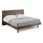 BDI Cross-LINQ 9129 King Size Bed with Slatted Headboard and Integrated Charging Stations (Natural Walnut)