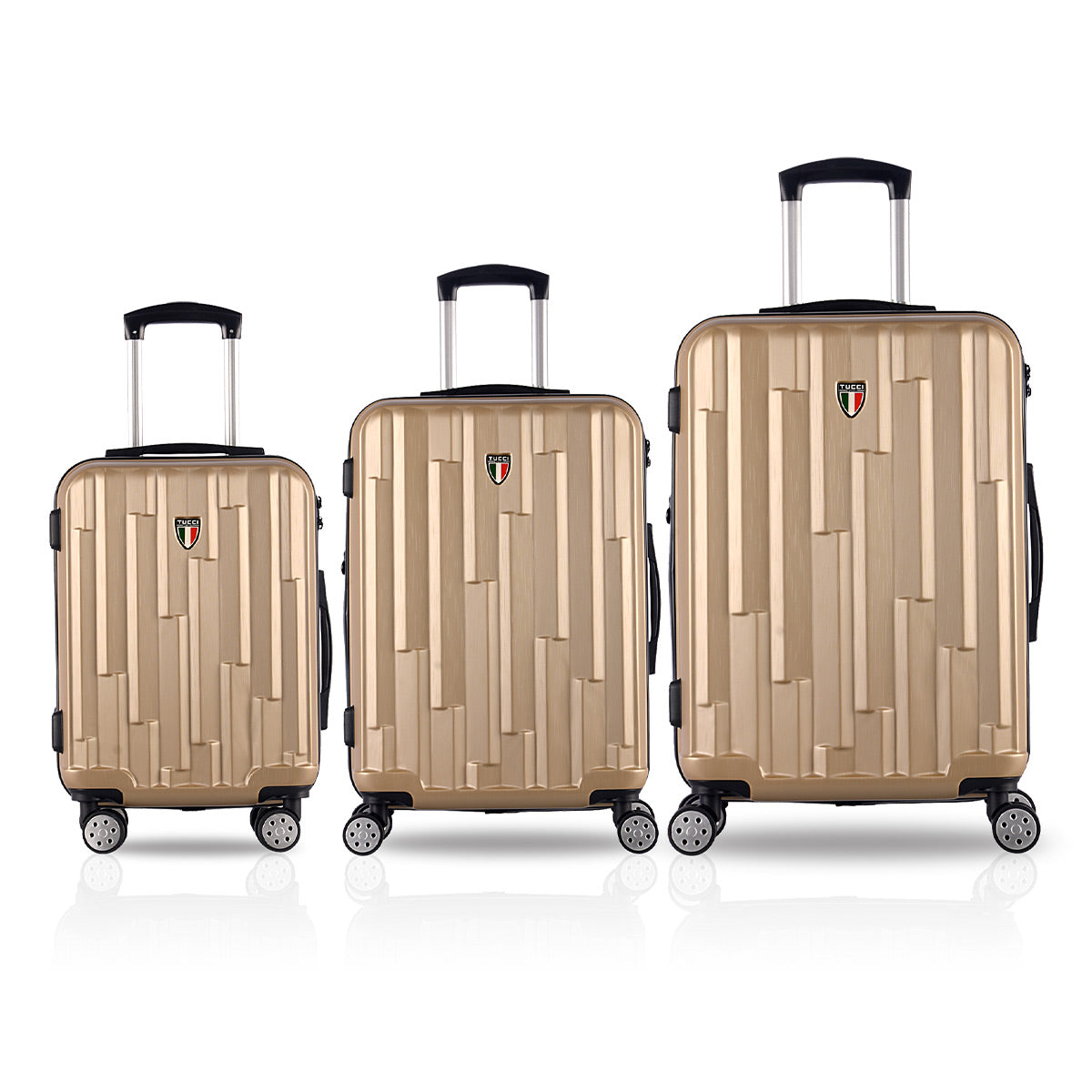 TUCCI Riflettore 3-Piece ABS Hardside Luggage Set (Khakhi)