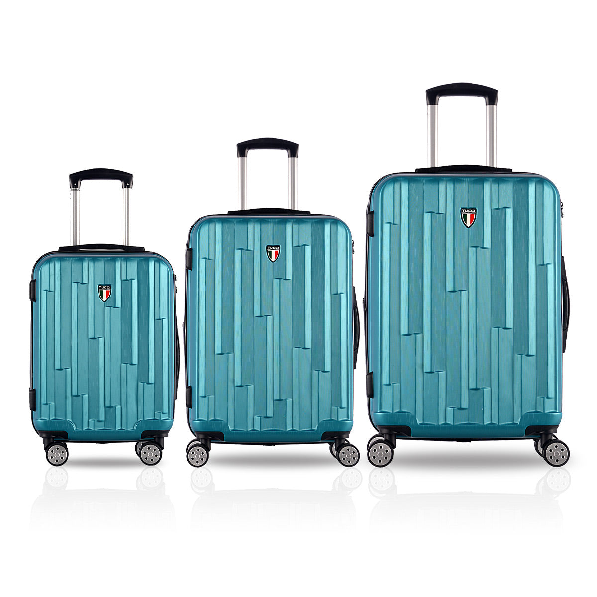 TUCCI Riflettore 3-Piece ABS Hardside Luggage Set (Teal)