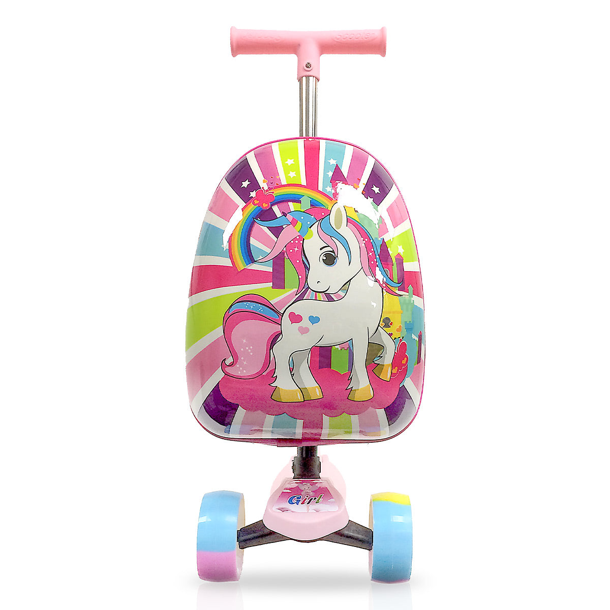 TUCCI Magical Unicorn Kids' ABS Hardside Suitcase Scooter