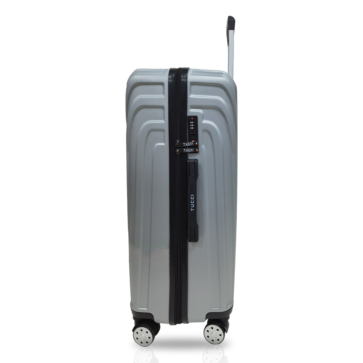 TUCCI Bordo 3-Piece ABS Hardside Luggage Set (Silver White)