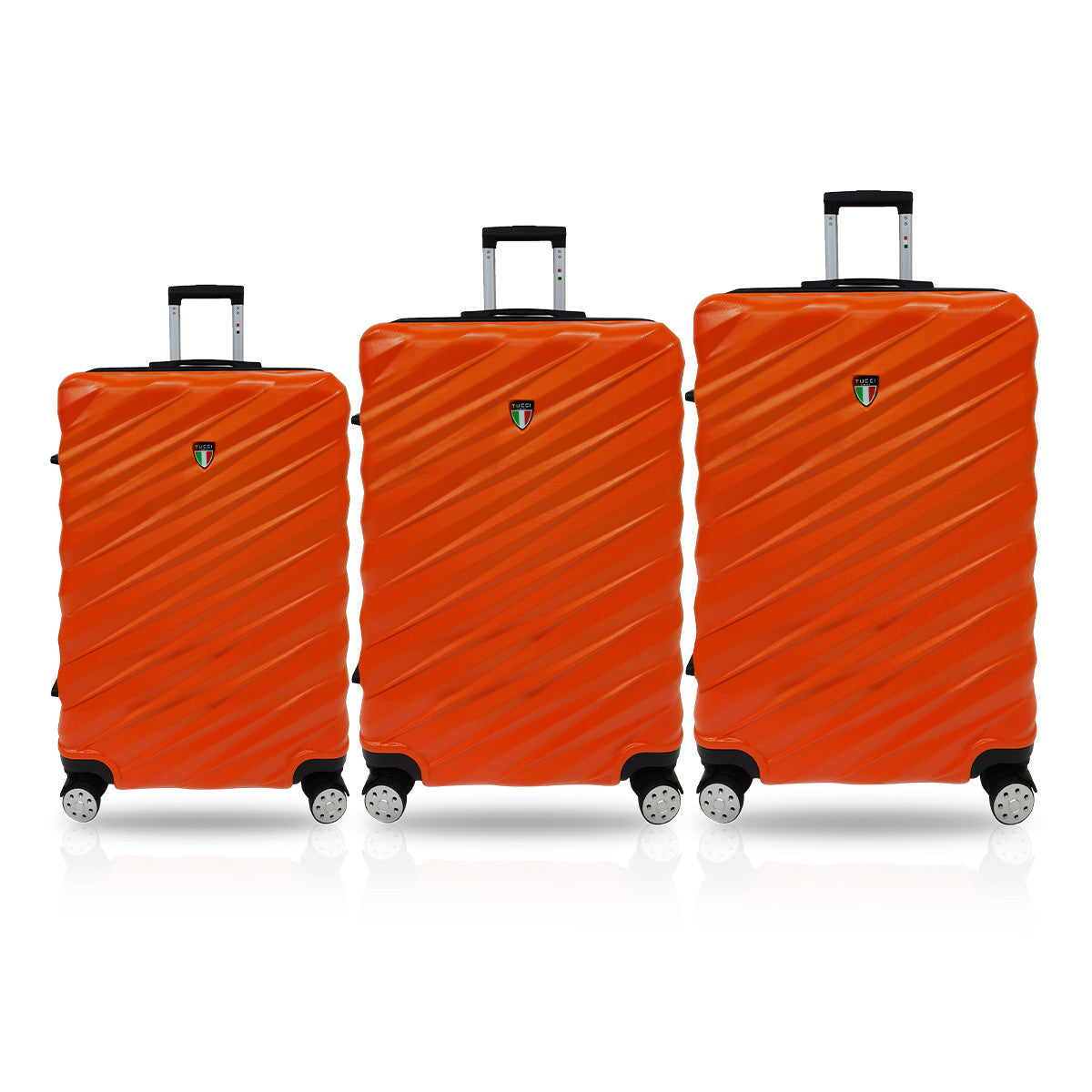 TUCCI Storto 3-Piece ABS Hardside Luggage Set (Orange)