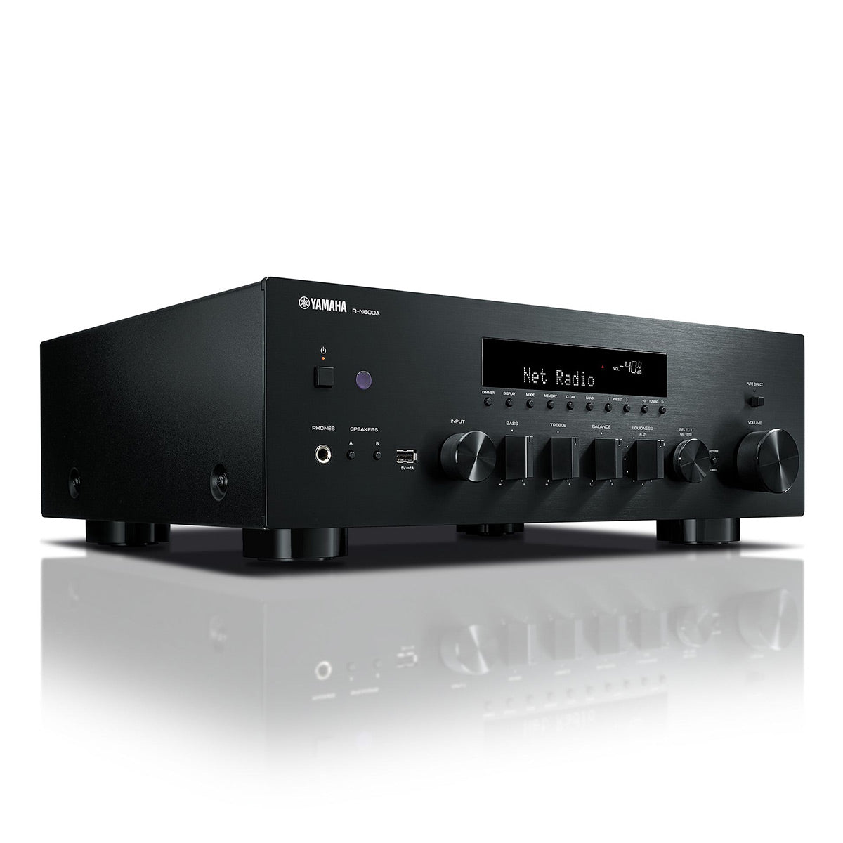 Yamaha R-N600A Stereo Network Receiver with Wi-Fi, Bluetooth, and MusicCast (Black)