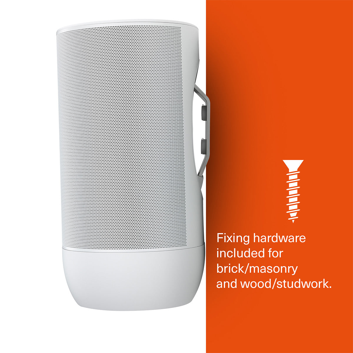 Mountson Indoor & Outdoor Wall Mount Bracket for Sonos Move and Move 2 (White)