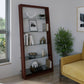 BDI Eileen 2.0 5166 Leaning Shelf with Grey-Tinted Glass Shelves (Chocolate Stained Walnut)