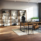 BDI Eileen 2.0 5166 Leaning Shelf with Grey-Tinted Glass Shelves (Natural Walnut)