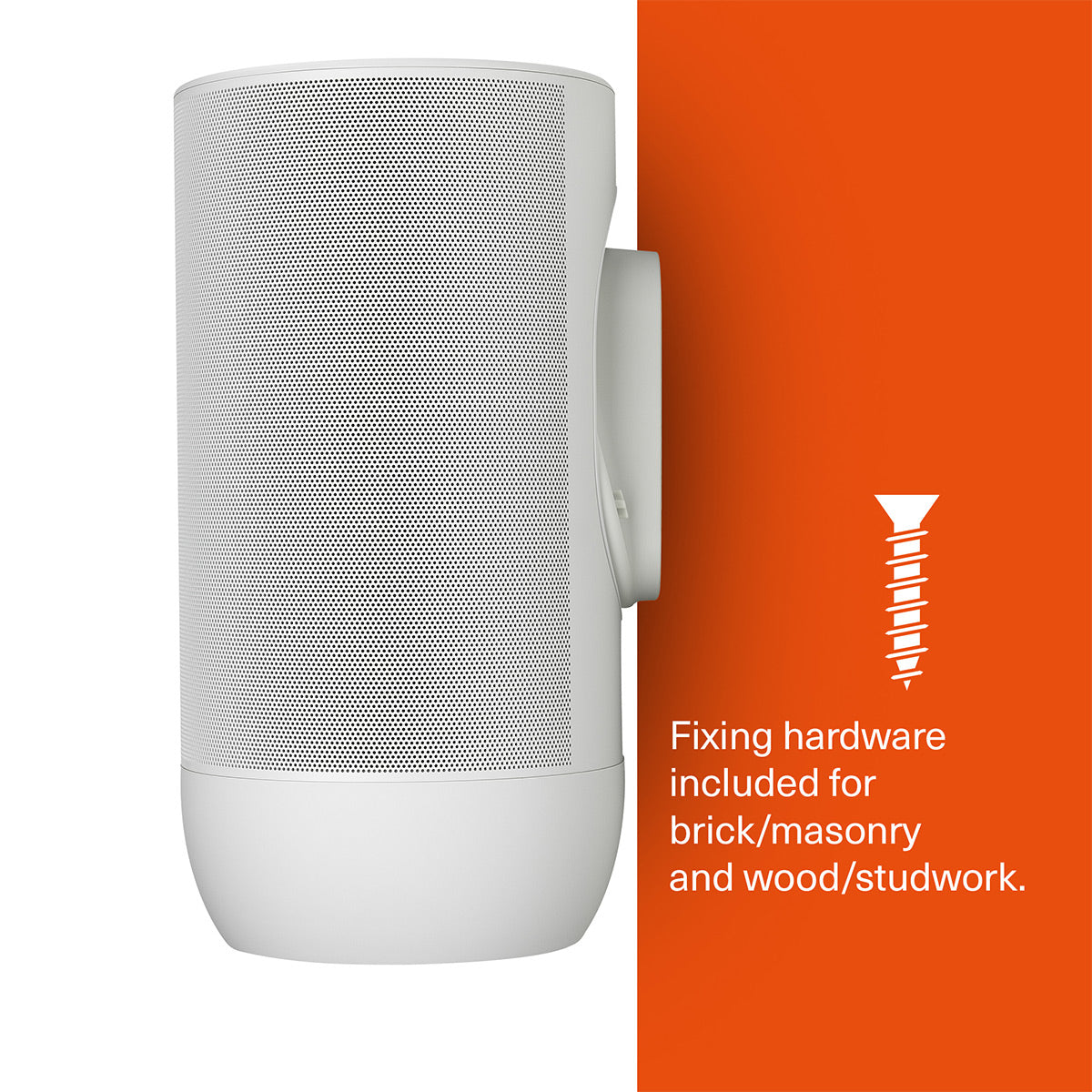 Mountson Premium Indoor & Outdoor Wall Mount Bracket for Sonos Move and Move 2 - Pair (White)