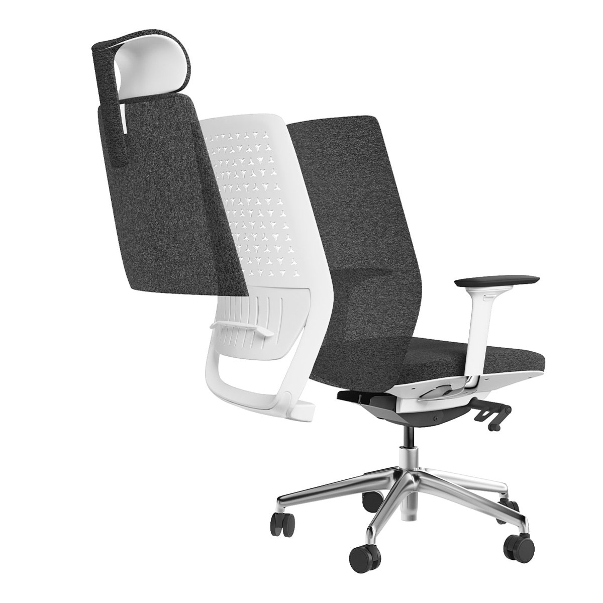 BDI Coda 3522 Ergonomic Task Chair with High-Performance Mesh Fabric (Oyster & Grey)