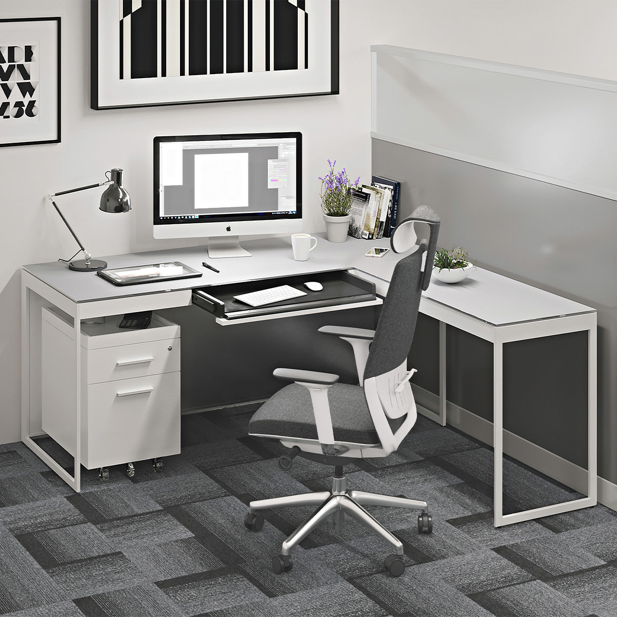 BDI Coda 3522 Ergonomic Task Chair with High-Performance Mesh Fabric (Oyster & Grey)